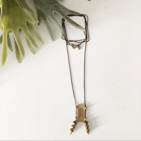 Madewell Adjustable Brass Pendant Necklace